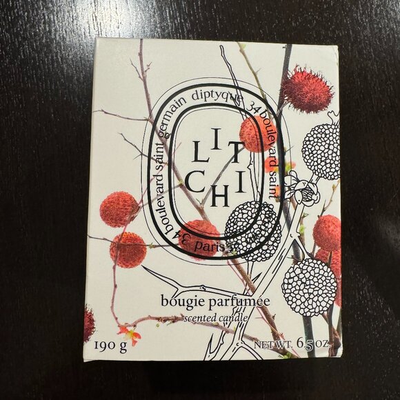 Empty Diptyque Glass Candle Jar 6.5 oz Litchi (Lychee) 190g + Box - Picture 2 of 2